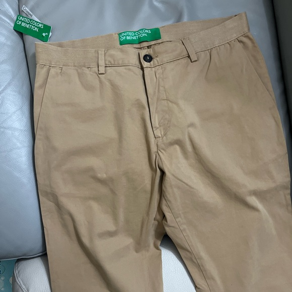 NWT-United Colors of Benetton Men’s Cropped Chino with Elastic Waist-EU 52/US 36 - Picture 2 of 8